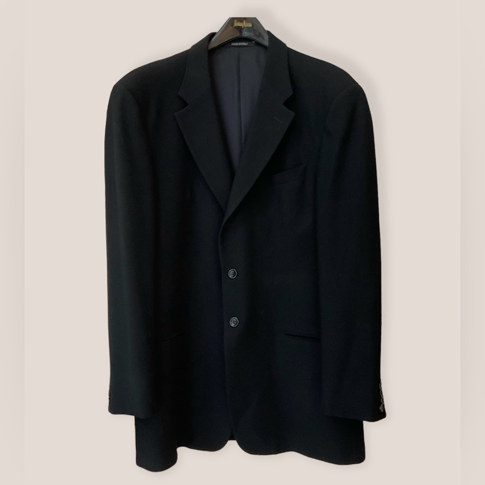 SOLD - Armani Collezioni Lama Wool Blazer, black, 44” chest, Excellent Condition - Picture 3 of 10